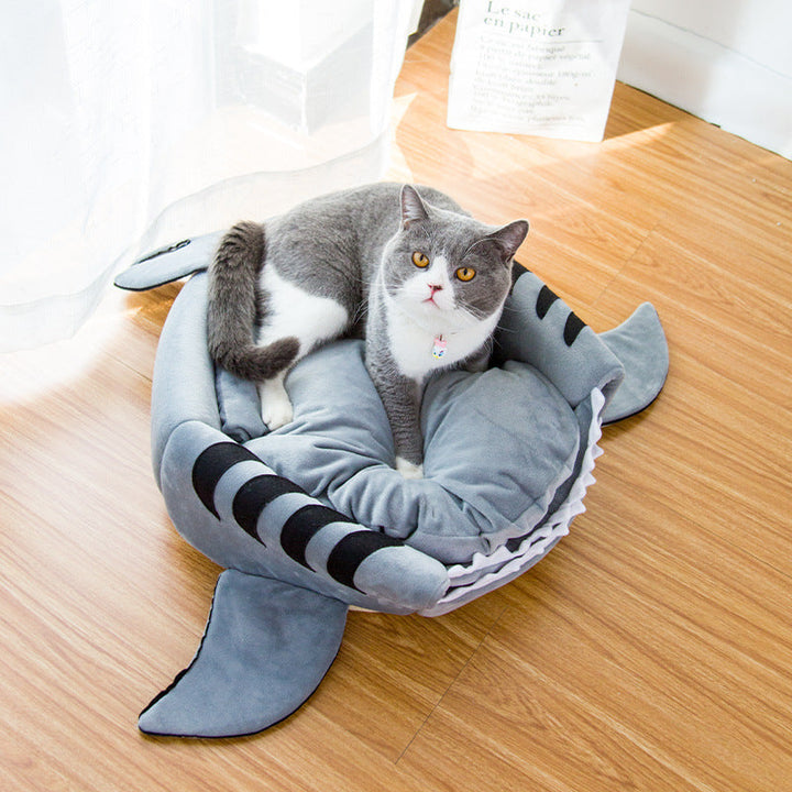 Transform Your Pet's Sleeping Experience with the Creative Dual-Purpose Shark Pet Bed