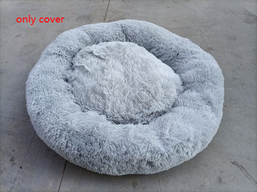 Plush Round Dog Bed Warm Winter Mat