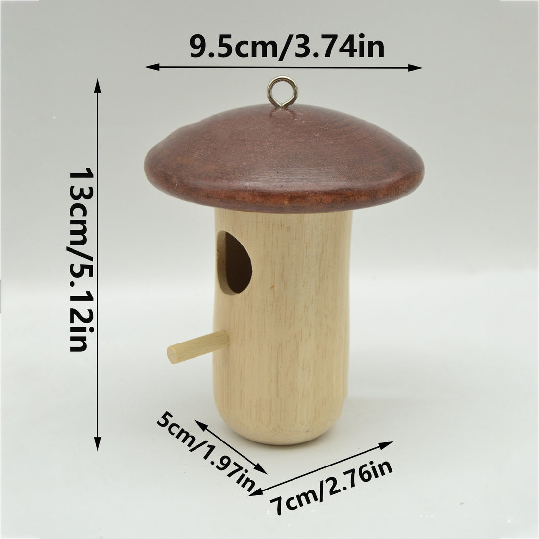 Wooden Bee Mushroom Shape Feeder