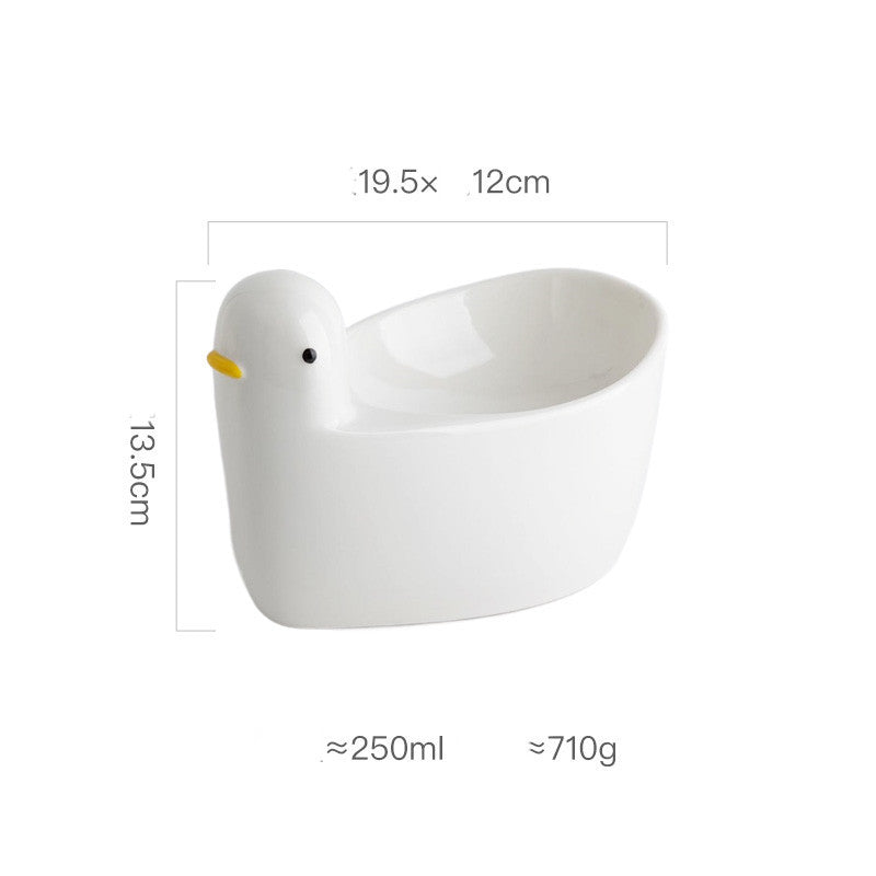 Ceramic Pet Cat Bowl High Feet Neck