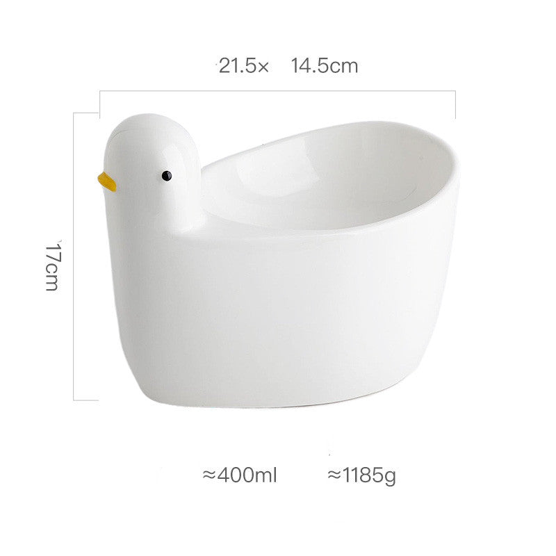 Ceramic Pet Cat Bowl High Feet Neck