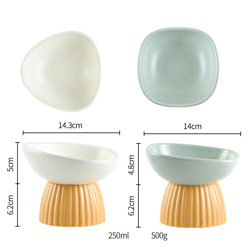 Ceramic Protection Vertebra Pet Bowl